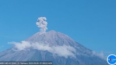 Gunung Semeru Kembali Erupsi, Kolom Letusan Capai 1,1 KM